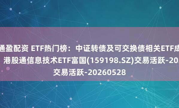 通盈配资 ETF热门榜：中证转债及可交换债相关ETF成交居前，港股通信息技术ETF富国(159198.SZ)交易活跃-20260528